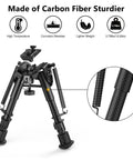 Carbon Fiber Bipod 6 To 9 Inches With M-Rail Adapter, Ultra Lightweight Yet Beefy Strong, Quick Clamp Setup for Rifles