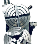 3 Inch Tilting Rotary Table With 70mm 4 Jaw Independent Dog Chuck And M6 Clamp Kit For Milling And Metalworking Gear, top view close-up