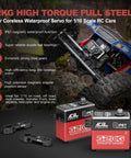 Beefy 32 Kg Cm Waterproof RC Steering Servo With Full Metal Gear Coreless Drive for off-road 1/10 scale RC cars