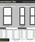 Measurement guide for Exterior Sliding Barn Door Hardware Kit With Box Rail Track 450Lb Capacity Weather Resistant Steel