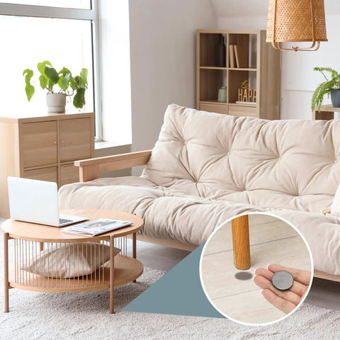 Top Shelf Furniture Sliders For Hardwood Tile And Carpet Floors 24 Piece Reusable Half Inch Round Chair Glides Moving Pads Protect Vinyl Surfaces With Hassle Free Slide Brown under chair leg on floor.