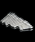 Archery Field Points Set 24 Pcs 60 80 100 120 Grain Insert Tips for 4.2mm Shafts displayed on black background
