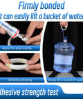 Go-To Jewelry Glue For Bonding Gemstones, Pearls, Earrings, Rings, Bracelets, Rhinestones And Metals, Waterproof Clear Adhesive strength test lifting bucket.
