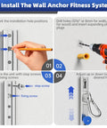 Step-by-step installation guide for Built Tough Adjustable Resistance Band Wall Anchor Mount System with durable steel bracket.