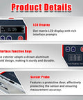 Roughness Meter Surftest Pro-Grade With 0.01μm Precision, displaying interface keys and sensor probe details.