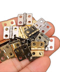 No Hassle Mini Jewelry Box Hinges Sweet Bronze Gold Cabinet Hardware For Wood Works And Gift Cases Quick Bolt Install in hand.