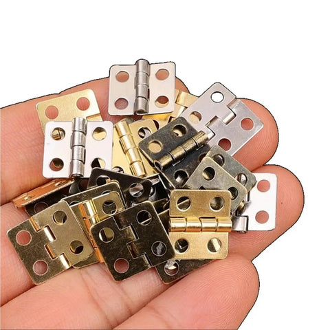 No Hassle Mini Jewelry Box Hinges Sweet Bronze Gold Cabinet Hardware For Wood Works And Gift Cases Quick Bolt Install in hand.