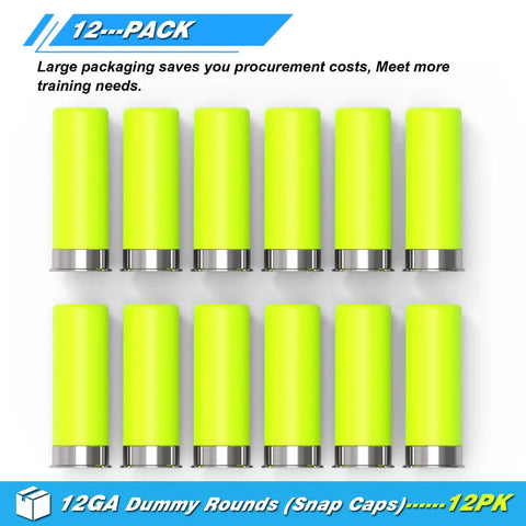 12 Gauge Snap Cap Dummy Rounds For Safe Gun Training Dry Fire Practice And Malfunction Drills With Closed Weight And Precise Size Pack Of 12