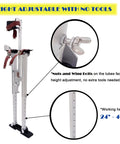 Aluminum Drywall Stilts 24 To 40 Inch Height Adjustable Tool Stilts For Walking Painting Cleaning Taping Lightweight Silver