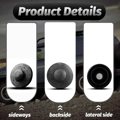 Direct Fit Brake Fluid Reservoir Cap For Toyota 4Runner Tacoma Highlander Camry Corolla, black, multiple angles shown