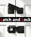 Easy As Pie Setup Heavy Duty 9 Inch Reversible Door Latch With Padlock Hole on white doors for security.