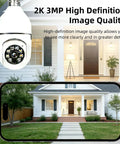 Dual Band Bulb Security Cam With 5G And 2.4G WiFi, 2K Clarity, outdoor view showing house with live camera feed