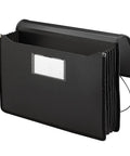 Poly Wallet Accordion File Organizer for Legal Size Documents black 5.25 inch expansion durable water resistant document holder
