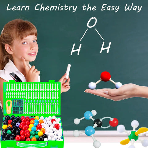 452 Piece Chemistry Molecular Model Kit With C60 for Hands On Learning Atoms, Bonds and Structures in classroom scene