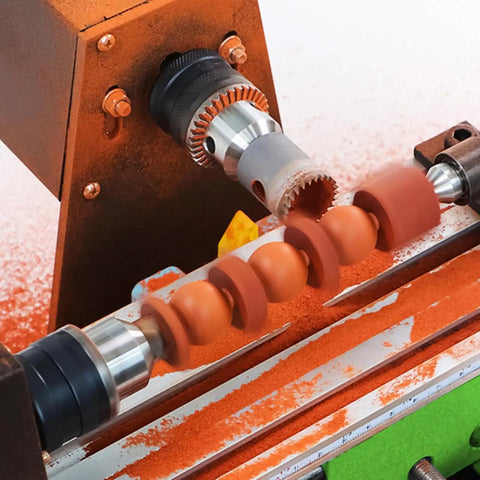 AOXHUGB Mini Metal Lathe Machine 1200W High Power Polisher Grinder Tool for precision drilling shaping wood beads.