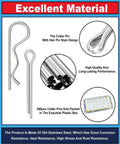 All In One 260 Piece Cotter Pins Kit With 16 Sizes Premium 304 Stainless Steel Hardware Pins Set For Automotive Trailer Hitch Lawn Mower And More Durable Hitch Clip Assortment In Sturdy Plastic Box