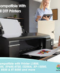 Printer using DTF Transfer Film Kit For DIY T Shirt Transfers A3 Size 60 Sheets 11x17 Inch PET Film Heat Transfer Paper