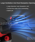 Badass Handheld Electric Concrete Saw With Built In Water Pump And Hose For Smooth Ring Cuts Through Stone Brick Wall Grooving In Cramped Areas Pro Level Powerhouse showing large ventilation and heat dissipation opening.