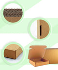 Heavy Duty 5X4X1 Small Shipping Boxes 50 Pack, showing E flute corrugated design and open box for easy packing.