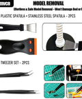 43-Piece Pro 3D Printer Tools Kit showing spatula and tweezer set for safe FDM and SLA model removal