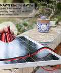 10 Gauge 2 Conductor Parallel Wire 50 Ft Tinned Copper Insulated Stranded Cable For Solar Panels connected to solar panel