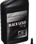Premium Black Gold Vacuum Pump Oil Top Shelf Formula Set Of Two One Quart Bottles with dispensers for easy pouring.