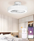 2 In 1 Ceiling Fan With Lights And Remote, 20 Inch No Sweat Low Profile Enclosed Modern Ceiling Fan For Small Rooms in bedroom