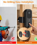 Anti Theft Doorbell Mount For Video Doorbell 2K Gen 2 No Drill Mounting Bracket installation comparison on door