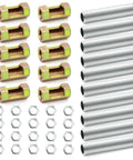 40-Piece Lamp Pipe Repair Kit For DIY Chandelier And Ceiling Light, Includes M10 Nuts And Nipples, Hex Lock Nuts, M10x30 And M10x50 Threads, Zinc Plated Carbon Steel Connector Hardware For Durable And Easy Install