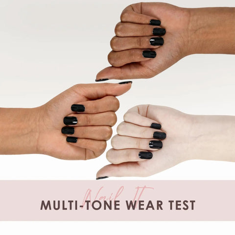 Three hands with Semi Cured Gel Nail Strips For Real Gel Polish UV Wraps To Strengthen Brittle Nails Waterproof Long Lasting Hema Free