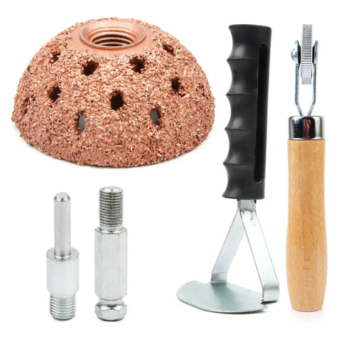 Heavy Duty 42mm Tungsten Steel Tire Repair Kit Featuring Durable Buffing Wheel Pro Grade Rubber Roller And Precision Scraping Cutter, tools set with aluminum parts