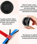 Close-up of 63 Piece Rubber Grommet Kit For Drill Holes And Firewall Wiring Protection, showing rubber material and wiring application.