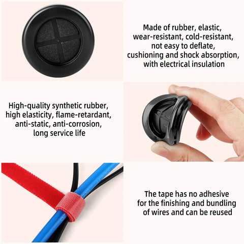 Close-up of 63 Piece Rubber Grommet Kit For Drill Holes And Firewall Wiring Protection, showing rubber material and wiring application.