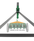 Front view of High Wheel Garden Cultivator With Self Cleaning Steel Wheel Hoe And Modular Plow for Gardening frame only, seeder not included.