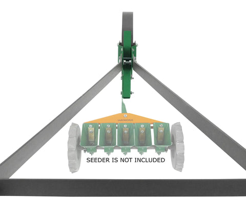 Front view of High Wheel Garden Cultivator With Self Cleaning Steel Wheel Hoe And Modular Plow for Gardening frame only, seeder not included.