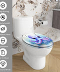 Kids Elongated Toilet Seat Ocean Themed featuring colorful octopus design on elongated toilet in modern bathroom.