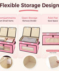 No Hassle Straight Up Foldable Fabric Storage Bins With Tough Lids And Transparent Panels For Rapid Grab Makes Home Sorting A Total Cinch Lightweight build with compartments for organizing items.