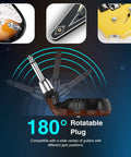Silent Practice Headphone Amp for Electric Guitar and Bass with Rechargeable Battery, showing 180° rotatable plug feature