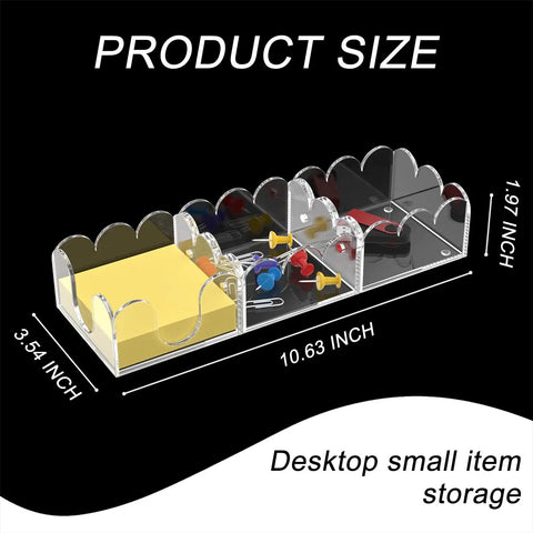 Magnetic 3in1 Acrylic Sticky Note Holder Dispenser Dope Desktop Organizer For 3x3 Post It Notes And Memo Pads Non Slip Base Modular Desk Accessory For Office Home Or School Clear
