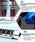 1500W Electric Grain Suction Pump with stainless steel head, double-reinforced clamps, and rubber-coated wires detail