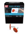 12 Gauge 1 Inch Plastic Cap Roofing Nail With Diamond Point Ring Shank Electrogalvanized Steel 1lb Box