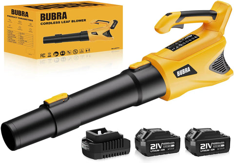 Cordless Leaf Blower 21V Lightweight Yet Powerful Electric Blower With Two 4Ah Batteries And Fast Charger No Fuss Variable Speed