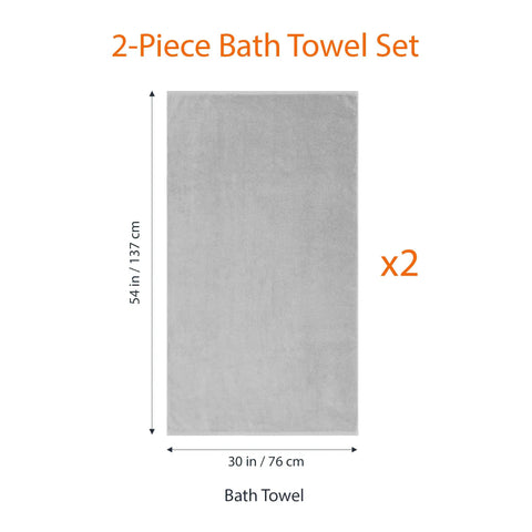 Premium Quick Dry Bath Towels Two Pack One Hundred Percent Cotton Oversized Super Absorbent Heavy Duty Fabric For Bathroom Spa Vibes And Legit Cloud Soft Comfort In Platinum