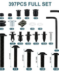 397Pcs Motorcycle Fairing Bolt Kit M4 M5 M6 Stainless Steel Fairing Bolts Windscreen Screws Rubber Well Nuts Fasteners Clips