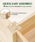 Wood Raised Garden Bed 8x4 Ft With 15 Inch Depth Planter Box For Veggies, Herbs, And Blooms, Open Base Construction, Mortise And Tenon Joints detail view.