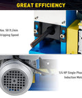 Close-up of Super Cool Automatic Wire Stripping Machine Electric Copper Stripper Tool for 1.5-25Mm Cables showing stripping speed and motor.