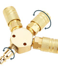 3-Way Air Manifold Steel 1 Quarter Inch Universal Air Hose Splitter For Air Compressors With Quick Connect Fittings Built Tough For Real World Use Easy On Off