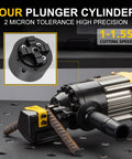 Close-up of the cutting tool mechanism of the 5/8 Inch Cordless Electric Hydraulic Rebar Cutter 1000W Portable Steel Bar Tool RC16A.