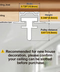 Hidden Ceiling Curtain Track System With Silent Rollers Custom Size White Ceiling Mounted Curtain Rod For Living Room Bedroom Shower Room Room Divider Use No Fuss Install Kit Included cross-section, 18.8mm width