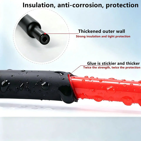Dope Heat Shrink Tube Set With 150 Pieces And 8 Sizes For Snazzy DIY Wrapping, 3:1 Ratio Adhesive Lining Cable Sleeves black heat-shrink tubing